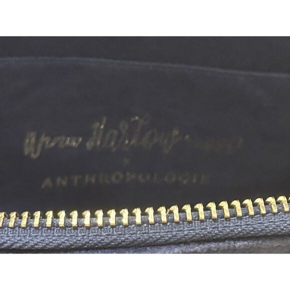Anna Harlow Russo x Anthropologie Blue Velvet Sequined Monogram Z Crescent Pouch - Picture 4 of 4